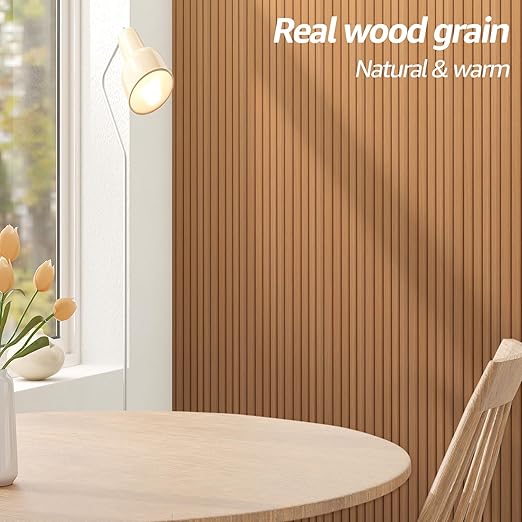 Art3d WPC Slat Wall Panels, 8-Pack 108 x 6 Inch 3D Wall Accents for Interior Wall Decor, Living Room, Bedroom, Boxwood