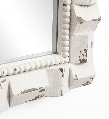 LuxenHome Distressed Arched Wall Mirror for Bathroom, 24"x36" Large Wood Framed Wall Mounted Decorative Vanity Mirror for Living Room Bedroom Decor, Hanging Sculptures Accent for Entryway Home Decor