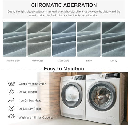 Simple&Opulence 100% Linen Duvet Cover Set, 3 PCS Natural French Flax Dusty Blue Duvet Cover Queen Size, Breathable Soft Comfy Linen Bedding Comforter Cover with 2 Pillowcases(Dusty Blue, 88"x92")