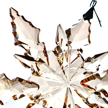 2025 Edition Crystal Snowflake Ornament Christmas Tree Ornament Home Decor Gift (2025-Champagne)