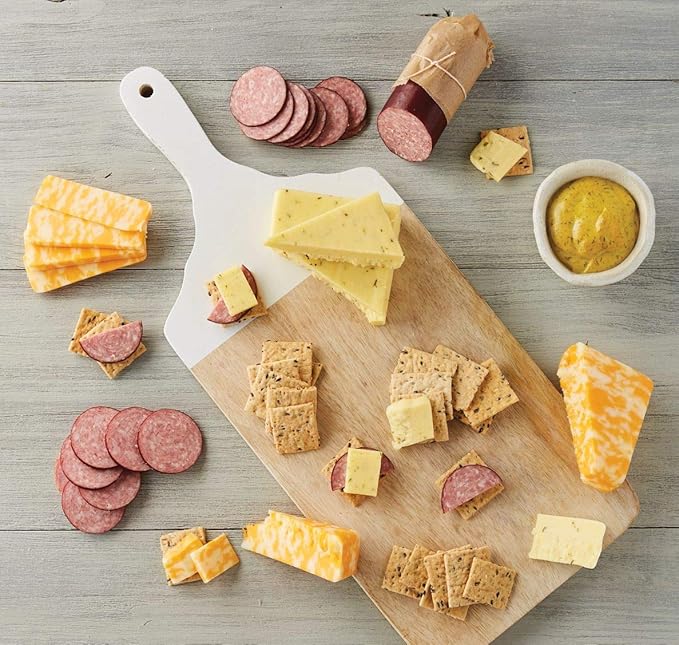 Harry & David Deluxe Meat & Cheese Gift Box, Gourmet Sausage, Assorted Cheeses, Crackers & Mixed Nuts, Charcuterie Board Gift Basket For Cheese Lovers, Meat And Cheese Gift Basket For All Occasions