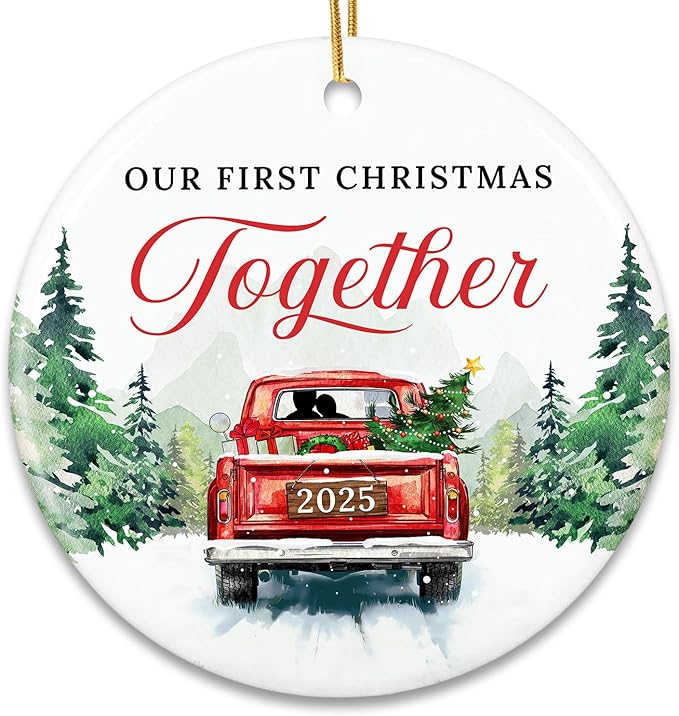 ZAGKOO Christmas Couples Gifts - First Christmas Together Ornament 2025 for Him Her, Boyfriend Girlfriend, Married Couple - First Xmas Ornament - Better Together Unique Wedding Gift Ideas