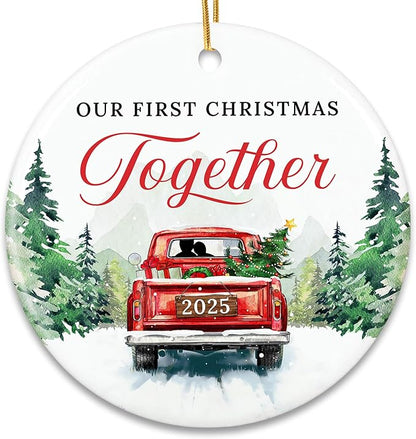 ZAGKOO Christmas Couples Gifts - First Christmas Together Ornament 2025 for Him Her, Boyfriend Girlfriend, Married Couple - First Xmas Ornament - Better Together Unique Wedding Gift Ideas