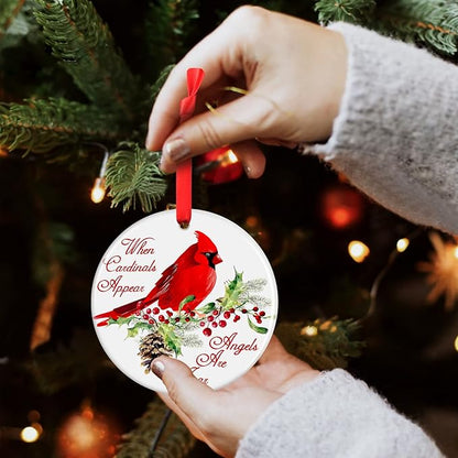 Red Cardinal Christmas Ornaments - Memorial Gifts for Loved One, Sympathy Gifts
