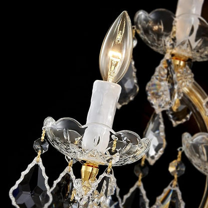 Modern Crystal Wall Sconce Lights- 6 Light Maria Theresa Crystal Wall Sconces Lighting Gold Wall Lamp Chandelier Light Fixtures for Living Room Wall Sconce Light Wall Mounted Lamp Indoor