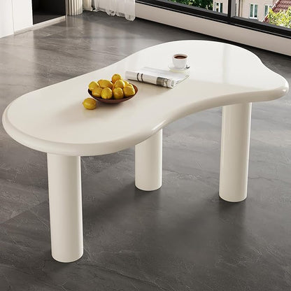 62.2" Dining Table for 4/6, Modern Cream Style Dining Table for Kitchen, Dining Room, Easy Assembly