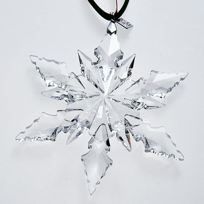 2025 Edition Crystal Snowflake Ornament Christmas Tree Ornament Home Decor Gift (2025-Transparent)