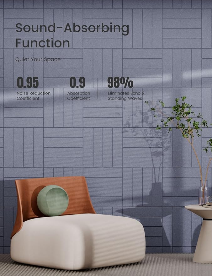 Bumusty Large Cork Board Alternative-36 x24 Felt Bulletin Board Tiles, with 30 Pushpins, 40 Adhesive Tabs, 6-Pack Slat Wall Paneling, Cork Boards for Office Push Pin Board Felt Board-Soft Periwinkle