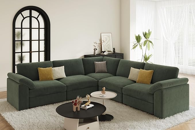 EASE MOOSE Oversized Modular Sectional Sofa, Extra Large L Shape Sectional Cloud Couch,Comfty Deep Seat Wide Modular Sofa for Living Room Removable Cover