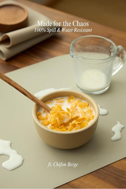 Matte Multi-Color Oval Silicone Placemats Set of 4 – Heat Resistant, Waterproof, Easy to Clean Non-Slip Modern Dining Table Mats – Premium Leather Textured Japandi Kitchen Decor