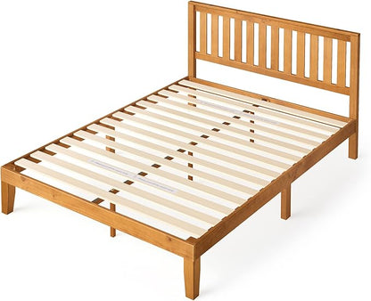 ZINUS Alexia Wood Platform Bed Frame with headboard, Solid Wood Foundation with Wood Slat Support, No Box Spring Needed, Easy Assembly, Rustic Pine, Full
