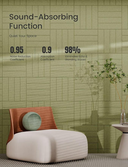 Bumusty Large Cork Board Alternative-36 x24 Felt Bulletin Board Tiles, with 30 Pushpins, 40 Adhesive Tabs, 6-Pack Slat Wall Paneling, Cork Boards for Office Push Pin Board Felt Board-Olive Green