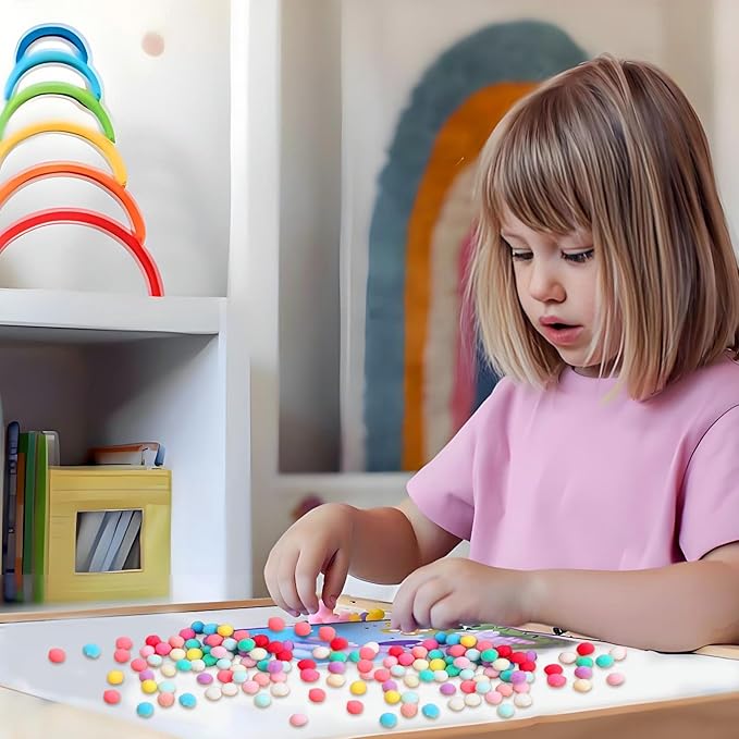 SEPGLITTER Pom Poms Balls, 1000 Pieces 1 cm Pastel Pom Poms for Holiday Crafts Making DIY Miniature Decorations Accessories