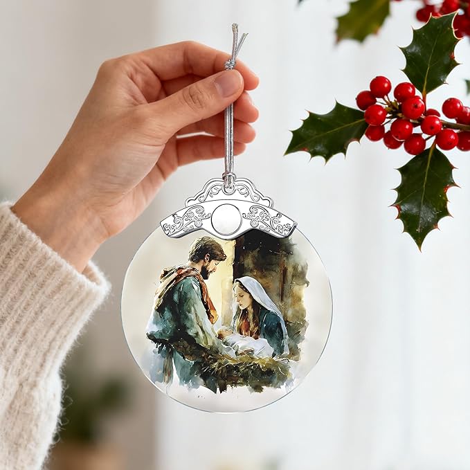 Nativity Christmas Ornament, Religious Ornament, Jesus Mary Joseph, Christian Christmas Decoration, Unique Faith Gift, Religious Gifts, Christian Gifts, Gift Idea