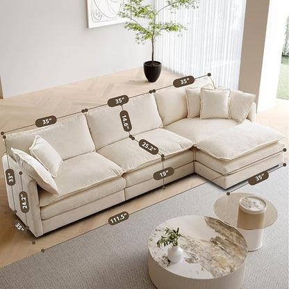 SoarFlash Chenille Sectional Middle Position Sofa,Light Coffee