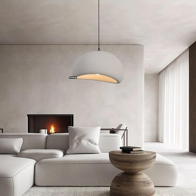 19.7in Wabi Sabi Pendant Lights Kitchen Island Lighting Fixture Ceiling Mount Grey Modern Japanese Lamp Japandi Chandelier for Dining Living Room Hallway Bedroom Restaurant Hanging Lamp