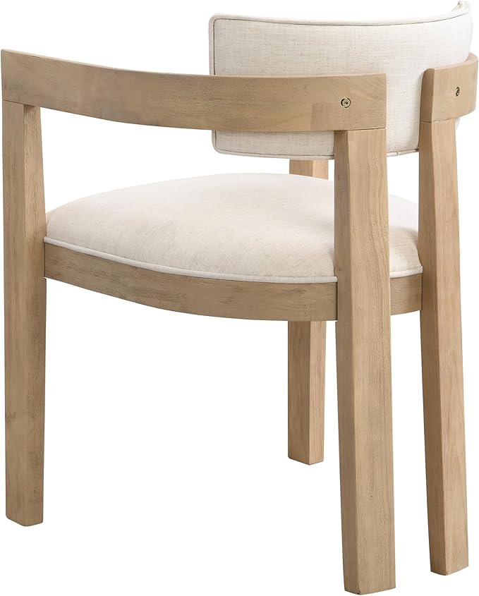 Christopher Knight Home Falcon Fabric Upholstered Dining Chairs Set of 2, Modern Wooden Dining Curved Backrest Kitchen Side Chair, Living Room for Extra Seat, Light Ash+Beige