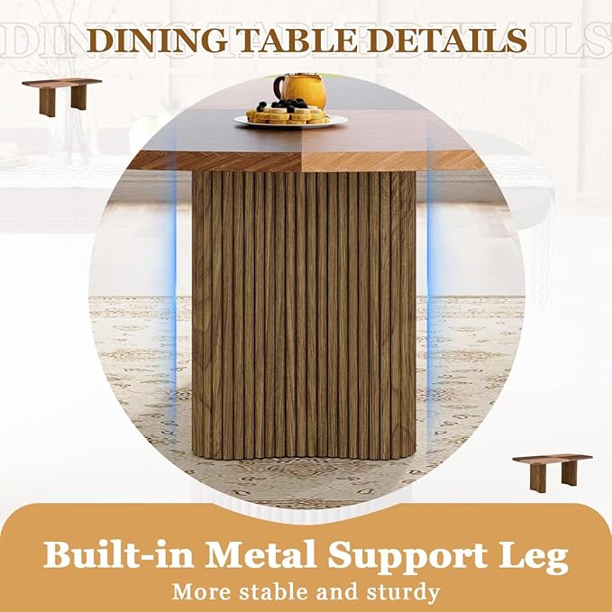 Dining Table Set for 8 - Large 78.7" Rectangular Kitchen Table Set for 8 with Cushioned Chairs,Modern Mid-Century Wood Dining Room Table Sets for 8 Ideal for Kitchen & Gatherings