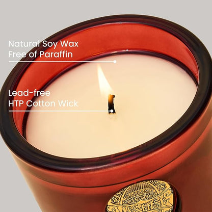 M&SENSE Natural Strong Soy Candle | Red Camellia & Vivid Red | 9.2 oz, 50H Burn Time | Luxury Scented Candle for Relaxation, Gifting, Home Décor | Ideal for Bedroom, Office, Party Ambiance