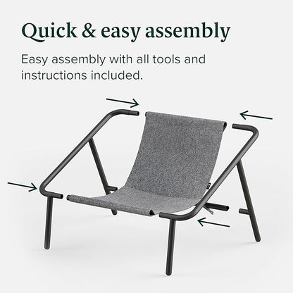 ZINUS Ada Sling Accent Chair, Metal Framed Armchair with Shredded Foam Cushioning, Light Grey