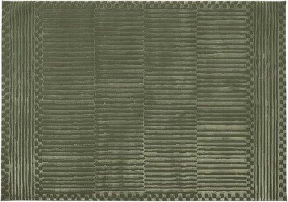 Revival Rugs Soloba 6'7"x9' Washable Area Rug for Living Room Bedroom - 100% Recycled Oeko-TEX Certified, Medium Pile, Green