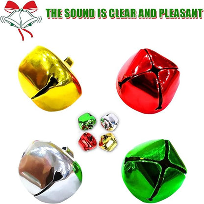 Augshy 240 Pieces Mini Jingle Bells Craft Bell Bulk for Christmas Home and Pet Decorations Xmas Decor Party Favors Supplies (Gold, Silver, Red, Green)