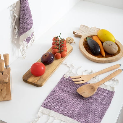 Smyrna Turkish Cotton Dish Towels Pack of 6, 100% Natural Cotton, 12x12 Inches, Machine Washable, Ultra Soft, Absorbent, Prewashed and Quick Dry Turkish Dish Towels, Dusty Rose