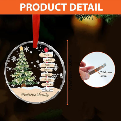 Shaant Personalized Christmas Glass Ornaments 2025, Family Name Christmas Tree Ornaments, Christmas Tree Ornament Family Names 2025, Holiday Keepsake