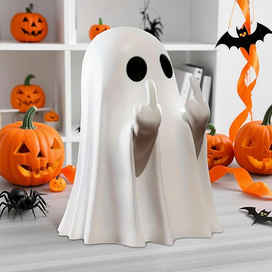 Big Halloween Ghost Figurine - Ghost 4.5 inch Cute Ghost, Funny Resin Statue Halloween Decorations Indoor