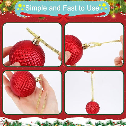 JUNEBRUSHS 300Pcs Christmas Ornament Hangers, Hand Tied String Ties, Ribbon Loops for Christmas Tree Hanging Decorations (Gold)