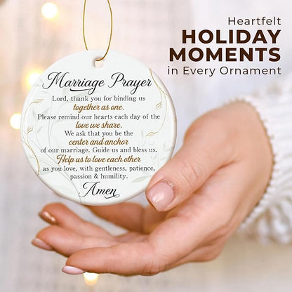ZAGKOO Christian Christmas Wedding Gifts for Couple 2025 - Marriage Prayer Religious Wedding Gift for Newlyweds, Married Couples, Mr Mrs, Bride Groom - Bridal Shower Gift - Ceramic Ornament Decoration