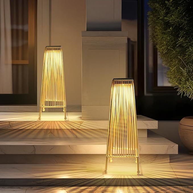 Outdoor Solar Floor Lamp, Upgraded Solar Patio Lamp, Brighter Outdoor Floor Lamp, Auto On/Off Patio Lamps Outdoor for Yard Garden Patio Pathway Lawn Decor 2Pack