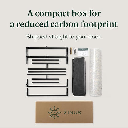 ZINUS Aidan Faux Leather Sling Accent Chair, Metal Framed Armchair with Shredded Foam Cushioning, Slate Grey