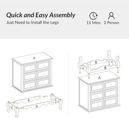 HULALA HOME 3 Drawer Nightstand with Charging Station Drawer Organizer with Wood Legs Farmhouse Solid Wood Set of 2, Walnut