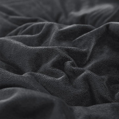 CLOTHKNOW Black Velvet Full Comforter Set, 3Pcs High Material Fluffy Bedding Comforter, Includes 1 Comforter & 2 Pillowcases, Best for Sleeping, Home Decor