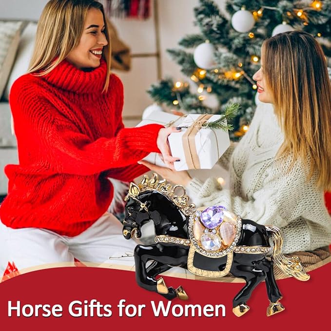Horse Ornament,Rhinestone Black Horse Ornaments for Christmas Tree,Horse Gifts for Women,Girls,Horse Lovers, Equestrian Gifts,Christmas Ornaments for Kids