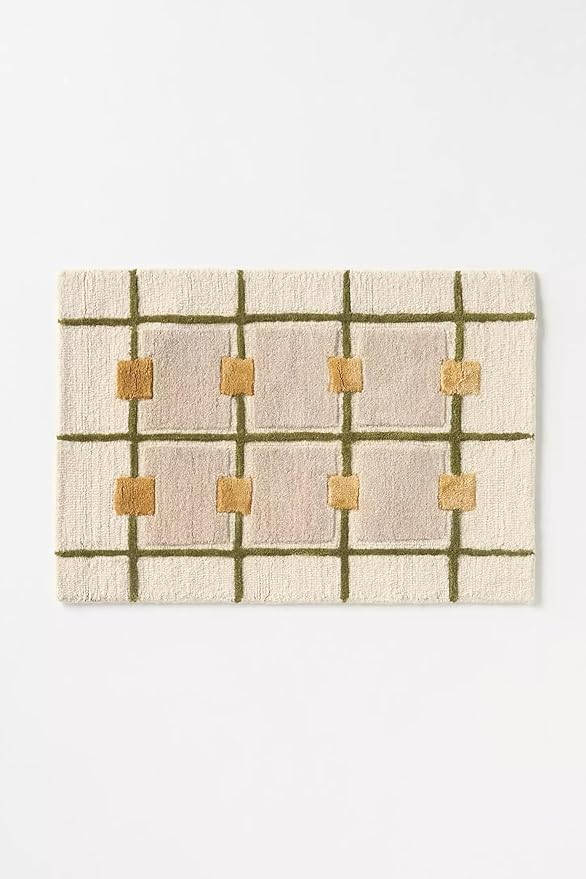 Greer Hand-Tufted Wool Rug - Elegant Taupe and Olive Geometric Pattern for Sophisticated Home Decor (3x6 Ft)