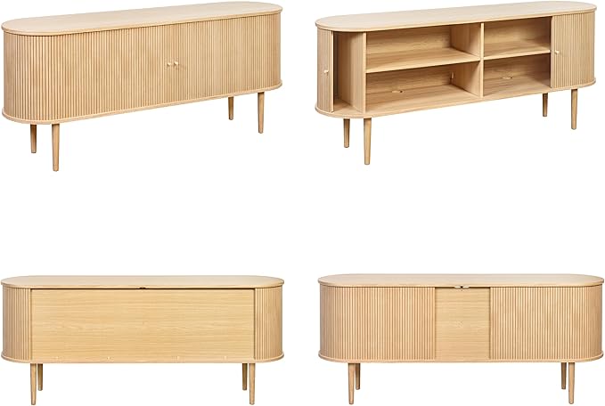 WERMO 71’’ Sideboard Storage Cabinet with Doors and Shelves - Wood Credenza for Living Room, Bedroom, Entryway and Home Office Cabinet. Kitchen Buffet, Modern Media Console Table with Storage (Oak)