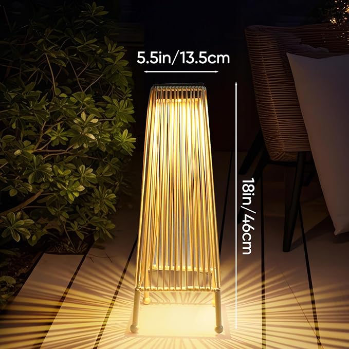 Outdoor Solar Floor Lamp, Upgraded Solar Patio Lamp, Brighter Outdoor Floor Lamp, Auto On/Off Patio Lamps Outdoor for Yard Garden Patio Pathway Lawn Decor 2Pack