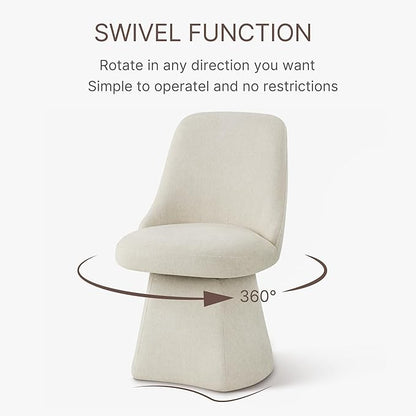 Swivel Dining Chair Mid Century Modern DeskChair High Back Upholstered Linen Fabric SideChair for Kitchen Diningroom Bedroom,Linen,1 Box