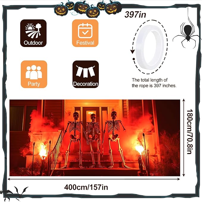 6 x 13 ft Halloween Garage Door Decorations Halloween decorations Witch Door Cover, Hanging Banner, Cauldron Backdrop Mural for Home, Outdoor, Indoor, Spooky Party, Wall, Window (Red)