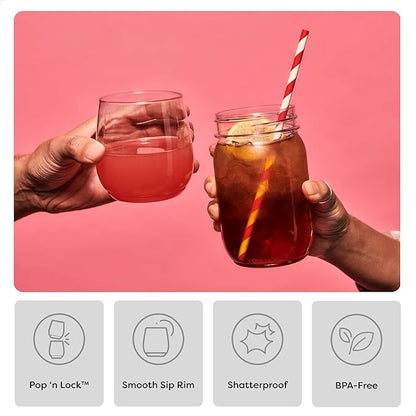 TOSSWARE POP 14oz Vino Set of 252, Recyclable, Unbreakable & Crystal Clear Plastic Wine Glasses