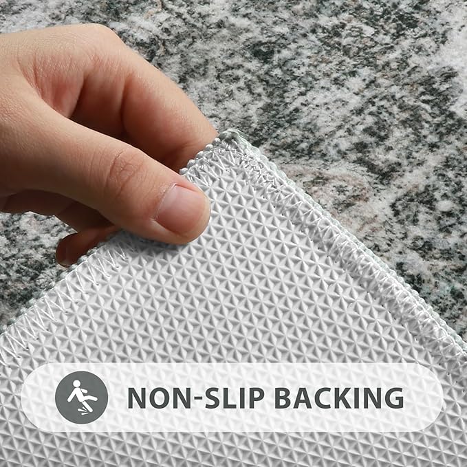Uphome Brown Bathroom Rugs, Distressed Farmhouse Boho Bath Mat, Non Slip Washable Soft Velvet Bath Mats for Bathroom Floor, Vintage Traditonal Bath Runner for Bathtub Sink Shower, 18x47 inch