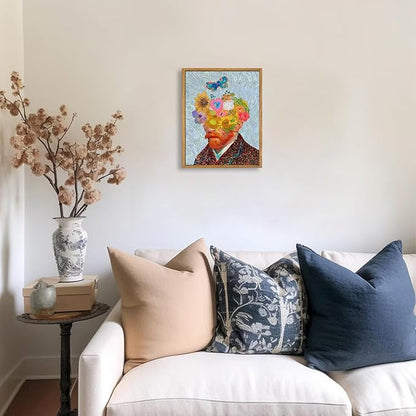 KBKBART Framed Van Gogh Wall Art, Vintage Abstract Impressionist Canvas Oil Painting, Antique Victorian Wall Decor, Van Gogh Poster Art Prints for Bedroom Living Room, Gallery, Gifts for Friends or Family(8"x10")