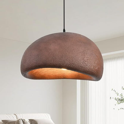 19.7in Wabi Sabi Pendant Lights Kitchen Island Lighting Fixture Ceiling Mount Brown Modern Japanese Lamp Japandi Chandelier for Dining Living Room Hallway Bedroom Restaurant Hanging Lamp