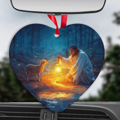 Baptism Gifts for Boys or Girl,Christmas Ornaments for Christmas Tree Decorations Jesus and Lamb Birthday Gift for Women Christian Gifts for Women C-319