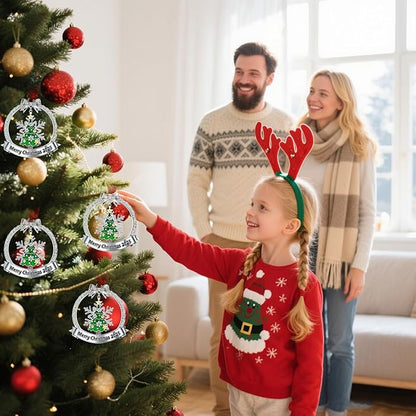 Christmas Ornament 2025 for Christmas Tree Decorations Xmas Wreath Ornament with Hanging Snowflake Dated 2025 Metal Xmas Ornament for Holiday Decorative Keepsake Gifts