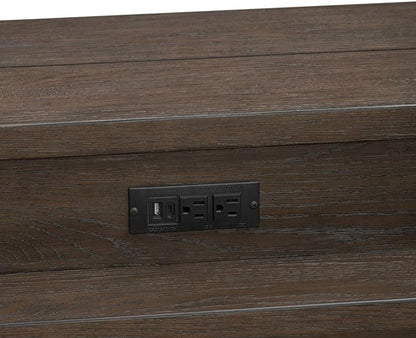 Liberty Furniture Cascade Falls Living Room Console Bar Table with Charging Station - Satin Espresso