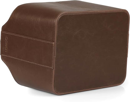 Londo PU Leather Remote Control Holder, Office Supplies Desk Organizer with Tablet Slot, Makeup Brush and Utensils Cube, Large Capacity Desk Caddy with 5 Compartments