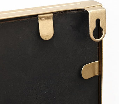 LuxenHome Metal Wall Mirror, Cityscape Gold Metal Frame Rectangular Mirror Decorative for Living Room, Bedroom, Bathroom, Entryway, Vanity Mirror (32 x 22 inch)